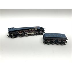 Hornby Dublo - three-rail early post-war A4 Class 4-6-2 locomotive 'Sir Nigel Gresley' No.7 with instructions and separately boxed tender; both in pale blue boxes (2)