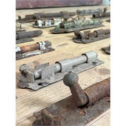 Collection of antique iron deadbolts.  - COLLECTION BY APPOINTMENT FROM: The White House, Thirsk Road, Easingwold, York, YO61 3NF - CALL 01723 507111 TO ARRANGE