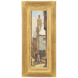 Arthur White (British 1865-1953): 'A Byeway St Ives', oil on board signed 45cm x 12cm 
Provenance: private collection purchased David Messum Winter Exh. 2000 No.19, labels verso 