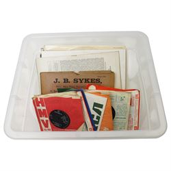 Collection of vinyl records including Elton John, Mike Oldfield, Al Stewart, Cliff Richards etc; together with a 19th century map of Yorkshire