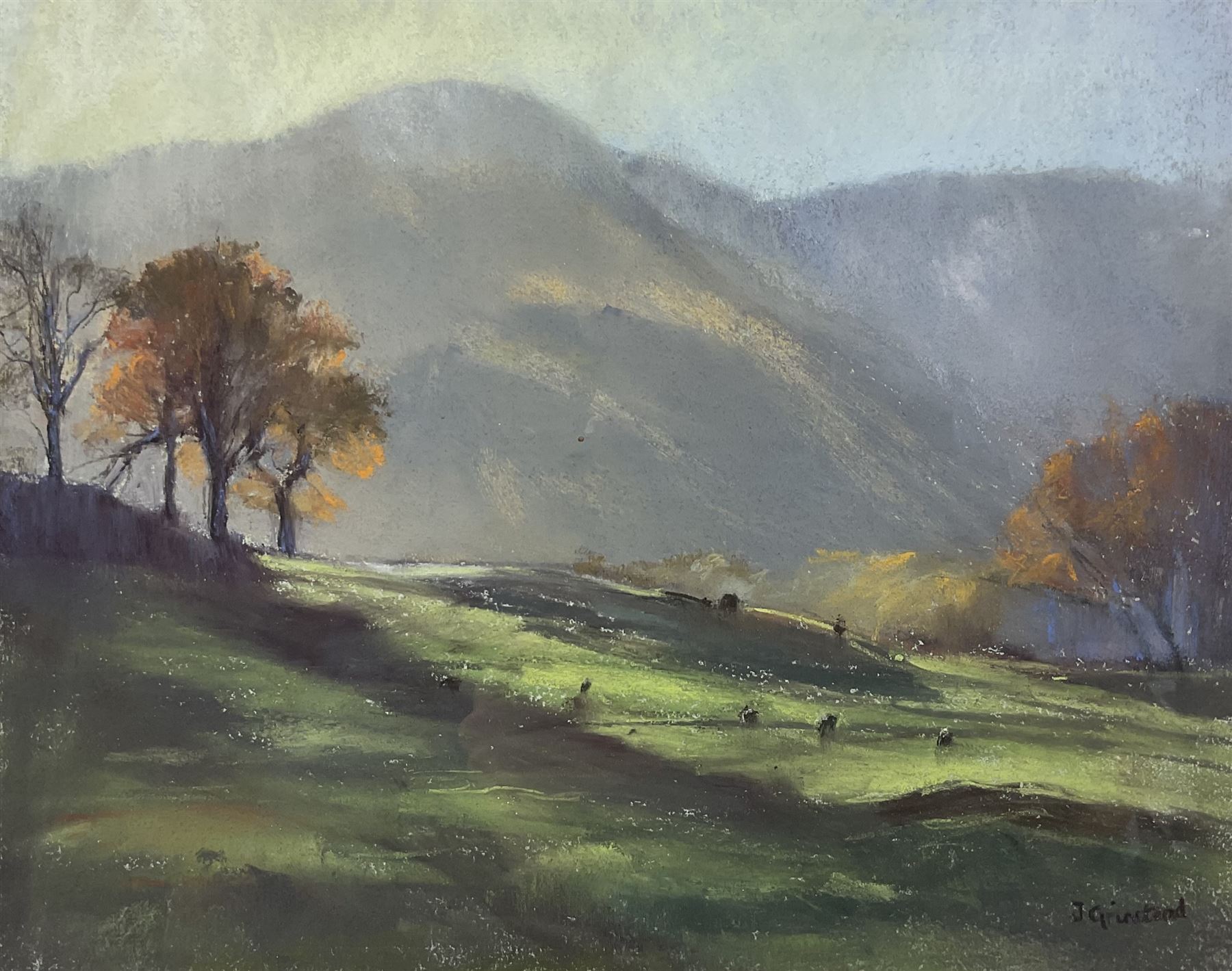 Jill Grinstead (Northern British Contemporary): 'Late Afternoon Sun - Cumbria', pastel signed, titled verso 23cm x 29cm