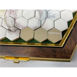 James Peters Worcester cased hexagonal ceramic jigsaw puzzle