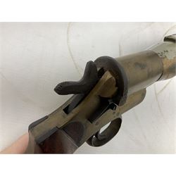 Schermulys Patent No.503324 nitro proof line throwing pistol No.15003; brass body with proof marks; the 32cm steel barrel with secondary handle over and original transfer 'The Schermuly Pistol Rocket Apparatus Ltd. London' L51cm overall