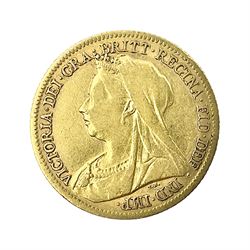 Queen Victoria 1900 gold half sovereign coin