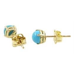 Pair of 9ct gold turquoise stud earrings