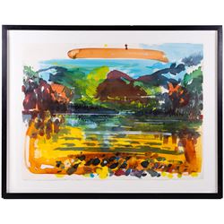 Kane Cunningham (British 1961-): 'Ullswater - Lakes', watercolour signed, titled and inscribed verso 57cm x 76cm