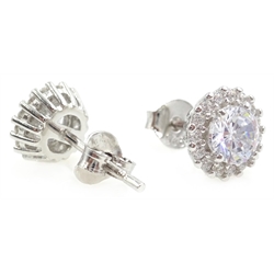  Pair of silver cluster dress ear-rings stamped 925  