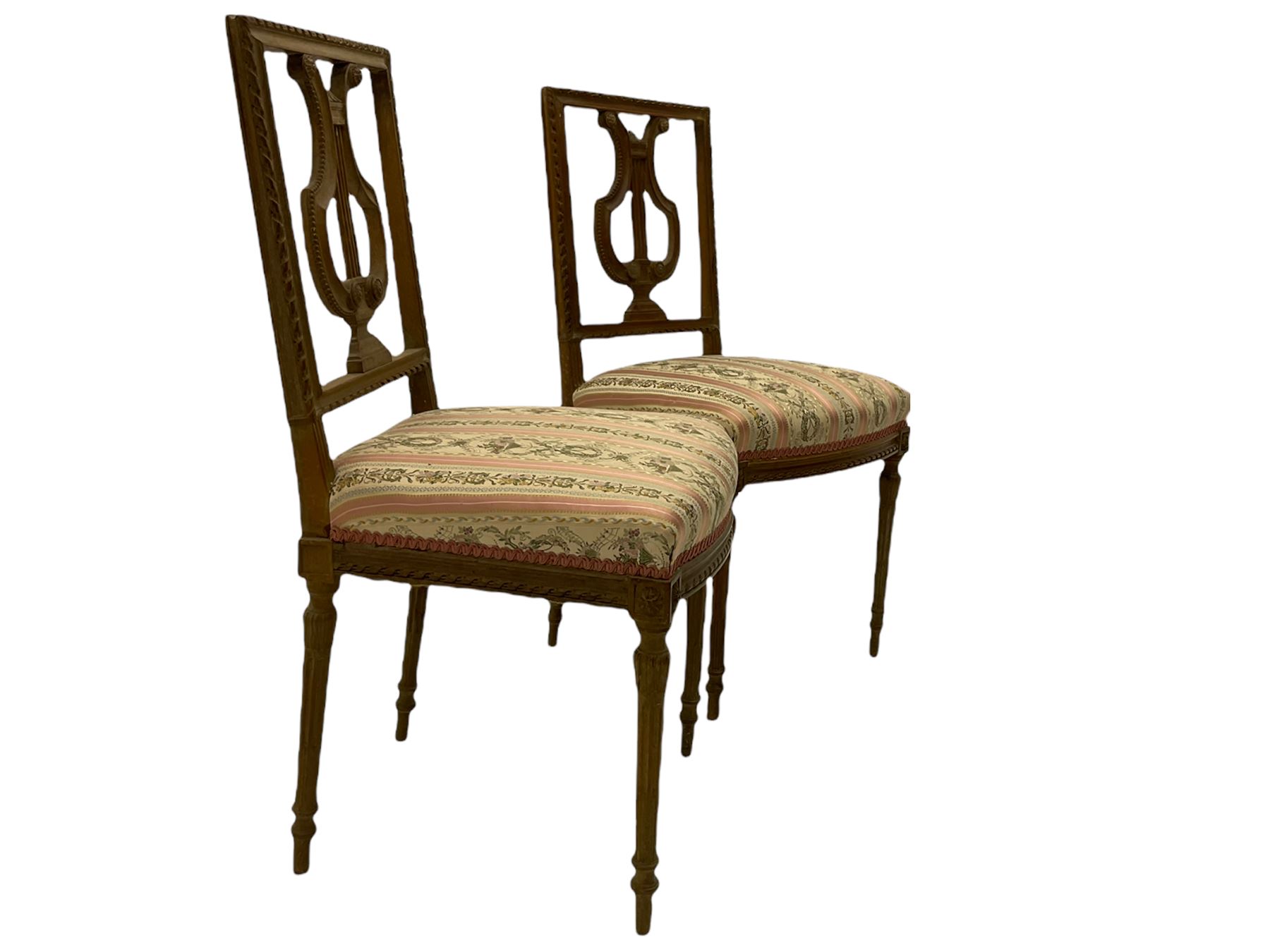 Pair of lyre back bedroom chairs 