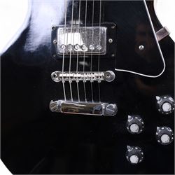 Kay K30 Les Paul style electric guitar, black body and scratch plate, serial no. 70831135, in black hardcase, guitar L100cm
