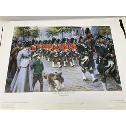 Large poster entitled 'Crests and Badges of the British Army in Daily Use 56 x 86cm; together with twenty-five colour prints of military interest including Crimean War, Boer War, WW2 etc; various sizes; all unframed