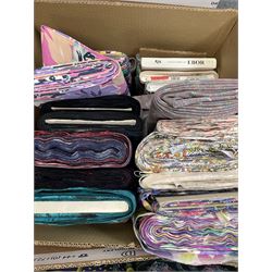 Haberdashery Shop Stock: Quantity of patterns fabrics, including Paisley, Chintz, geometric & abstract patterns, mostly synthetic 