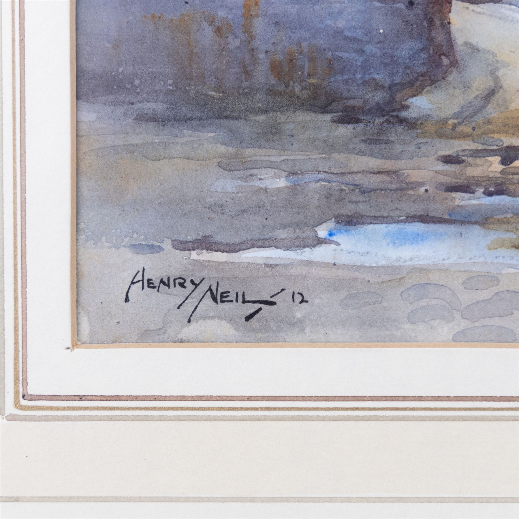 Henry Neil (British Early 20th Century): Robin Hood's Bay, watercolour signed and dated '12, 13cm x 22cm 
Notes: stylistically this picture is very similar to the work of RHB artist James Ulric Walmsley (1860-1954), and its date means that the two may well have met or painted together.