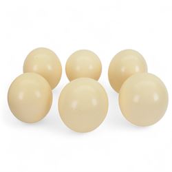 Six blown Ostrich (Struthio) eggs