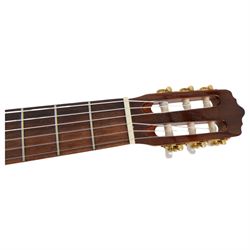 Santos Martinez SM100 classical guitar, with solid spruce top and mahogany neck, restrung with new strings, L97cm