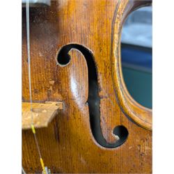 20th century violin, bearing label for Antonius and Hieronymus Amati, with bow stamped G. Werner, contained within fitted case