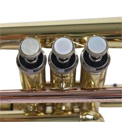 Sonata brass trumpet, with Denis Wick mouthpiece in a soft fitted carry case