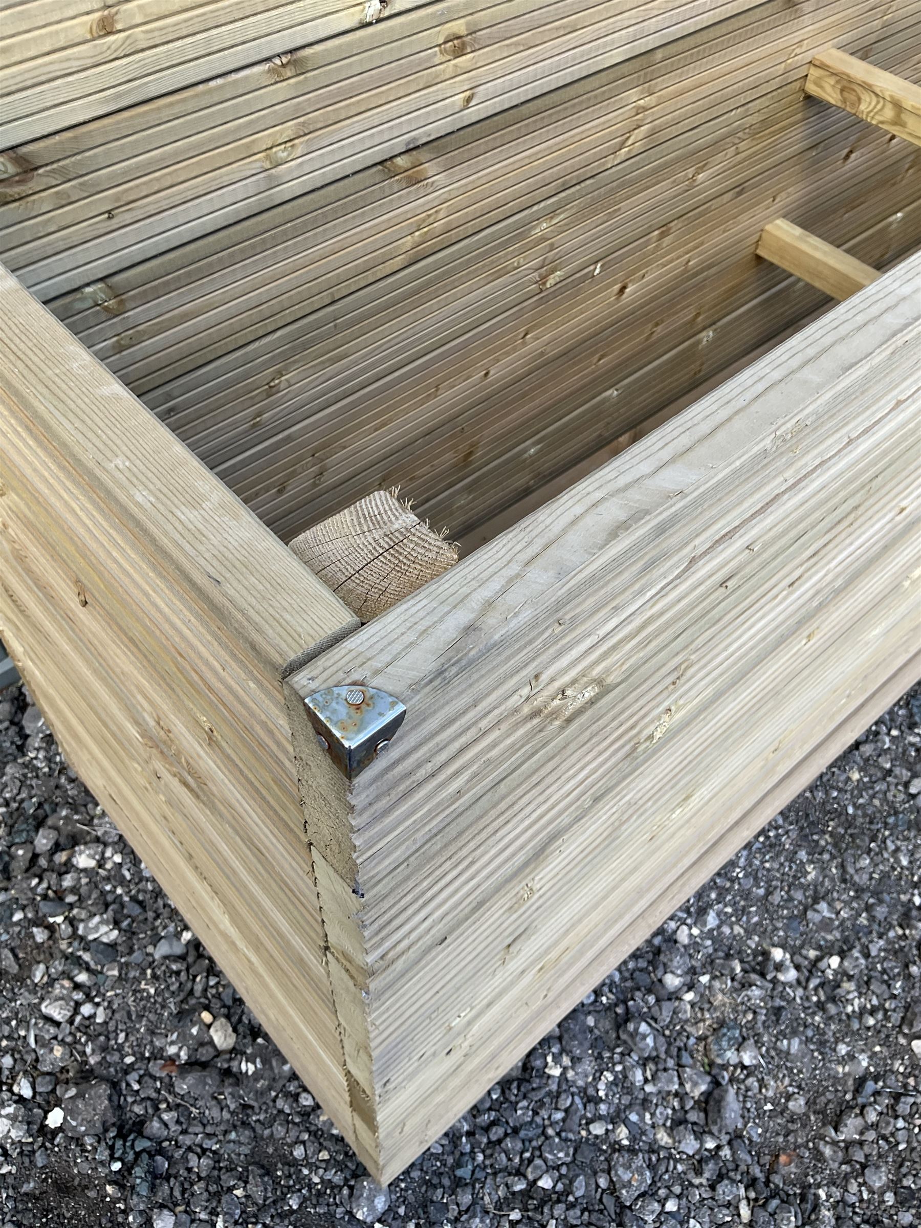 Large Ruby rectangular tanalised timber planter  - THIS LOT IS TO BE COLLECTED BY APPOINTMENT FROM DUGGLEBY STORAGE, GREAT HILL, EASTFIELD, SCARBOROUGH, YO11 3TX