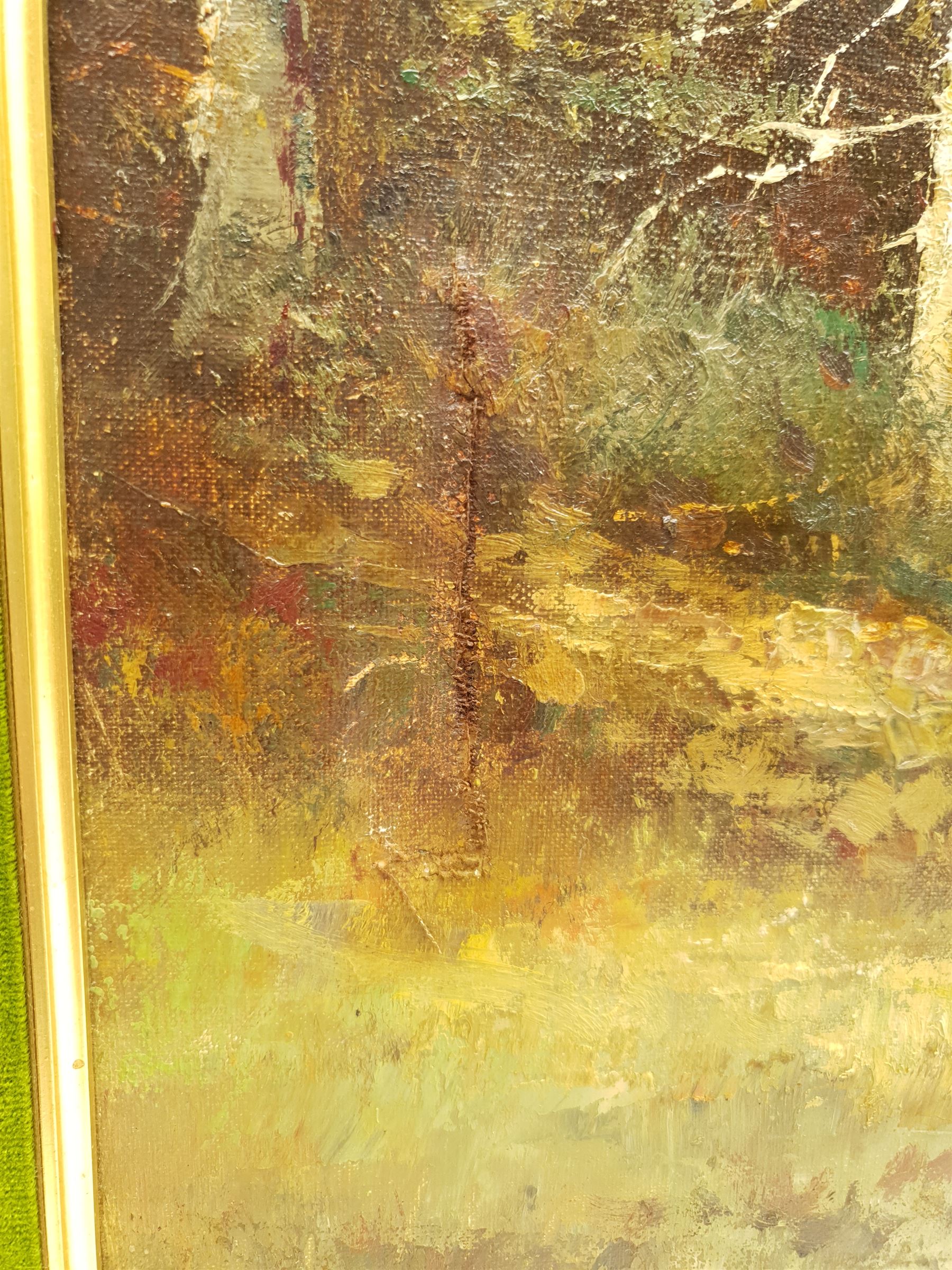 F Kerner (20th Century): The Hunt on a Forest Ride, oil on canvas signed 80cm x 70cm