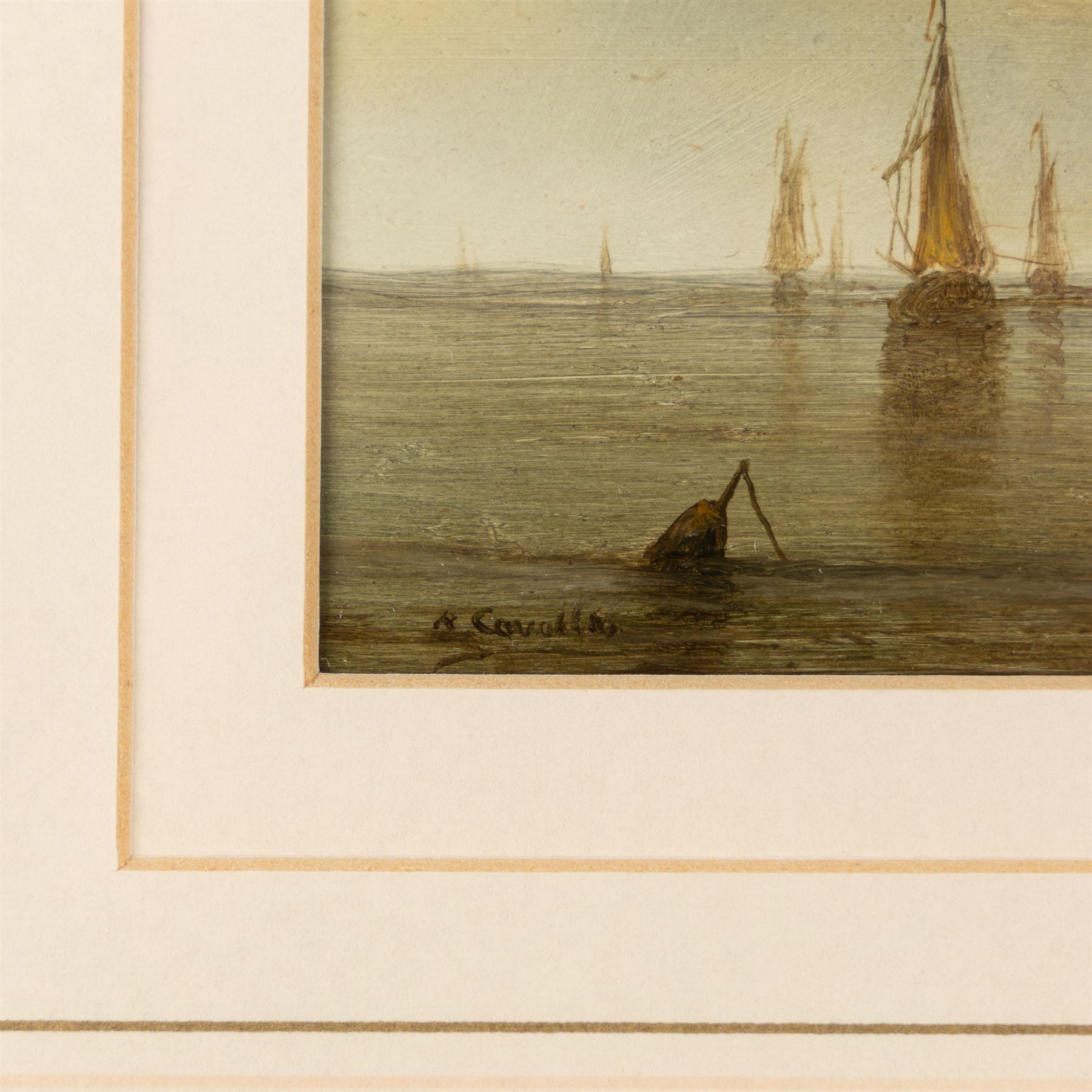 Ronald Cavalla (British 1940-): Dutch Fishing Vessels, pair of oils on board signed 8.5cm x 12.5cm and 12.5cm x 8.5cm (2)