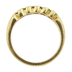 18ct gold five stone round brilliant cut diamond ring, hallmarked