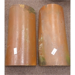  Two glazed terracotta half pipes, L79cm  
