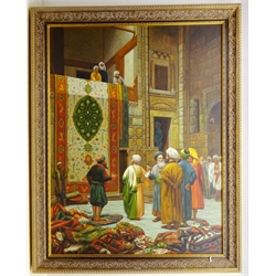  The Persian Carpet Sellers, oil on canvas signed and dated 2005 by Kim Sorg 121cm x 91cm  