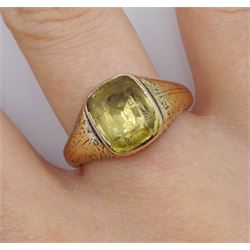 19th century gold single stone citrine ring