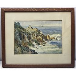 H Edmunds Crute (British 1888-1975): Coastal scene, watercolour signed 25cm x 36cm