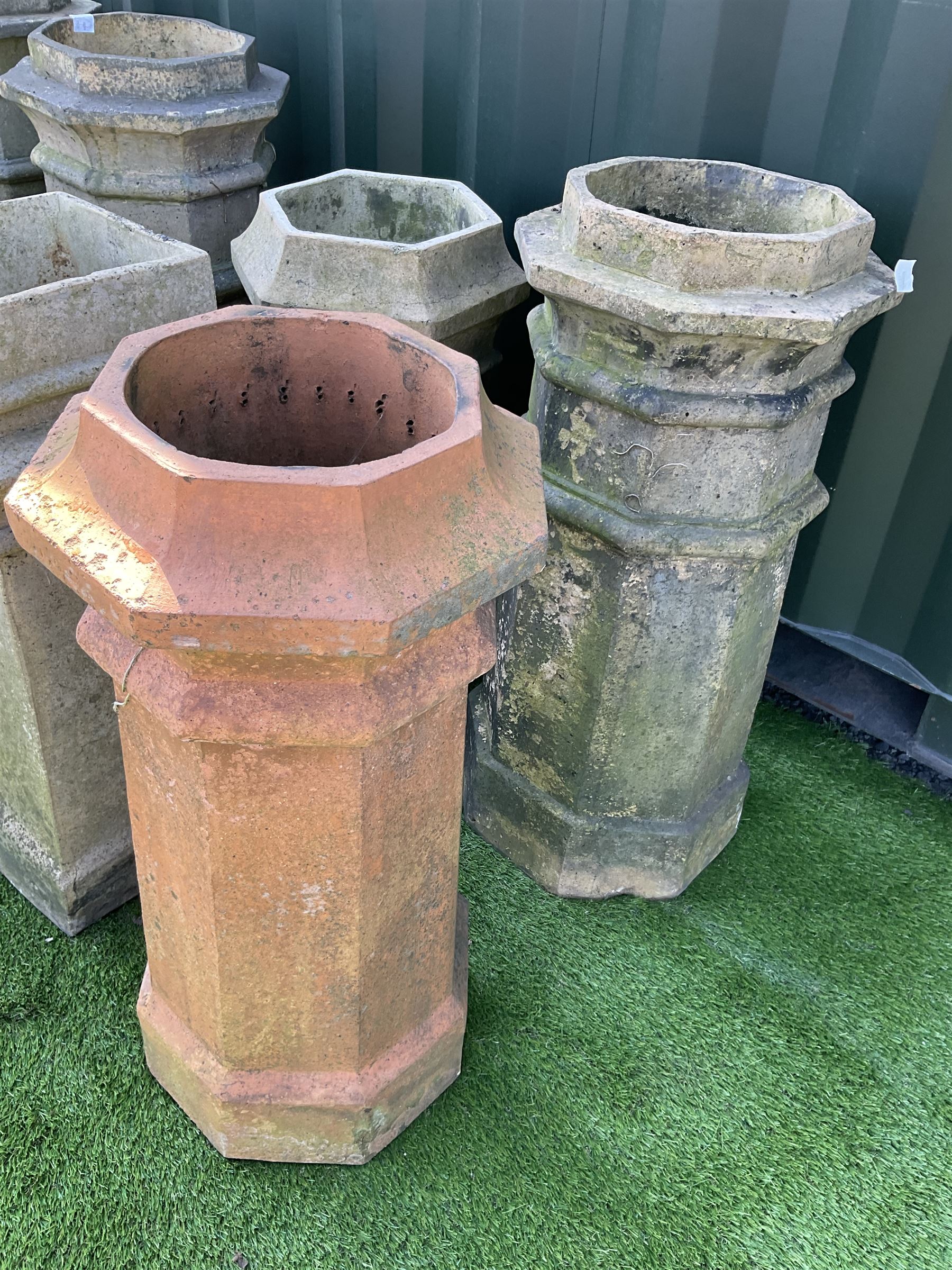 Ten Victorian terracotta chimney pots, various sizes - THIS LOT IS TO BE COLLECTED BY APPOINTMENT FROM DUGGLEBY STORAGE, GREAT HILL, EASTFIELD, SCARBOROUGH, YO11 3TX