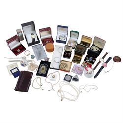 Collection of costume jewellery and wristwatches, including Rotary watches, faux pearl nec...