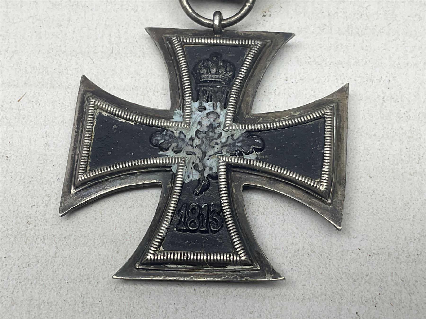 WW1 German Iron Cross 2nd Class with ribbon; ring indistinctly stamped