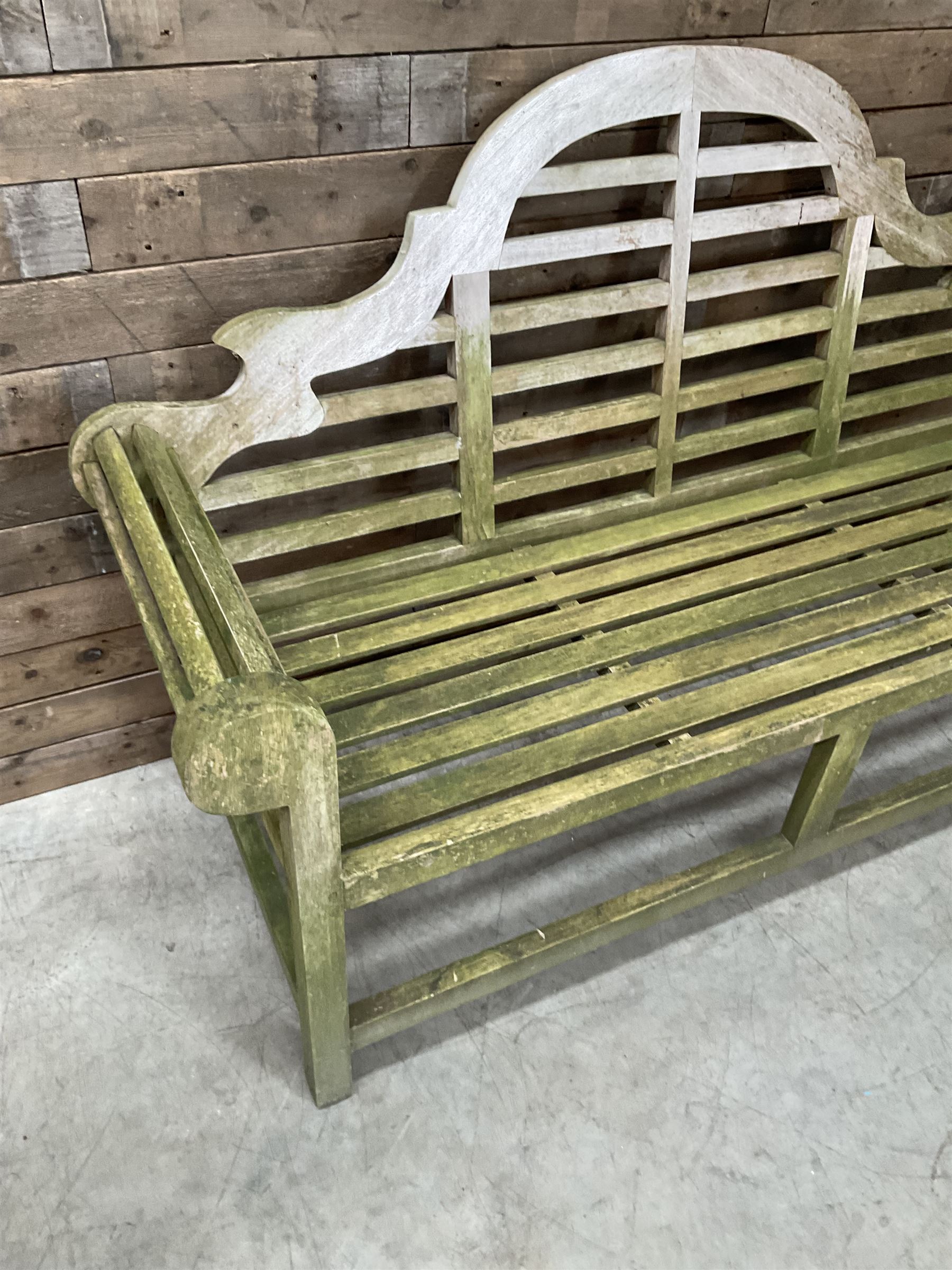 Solid teak Lutyens design garden bench