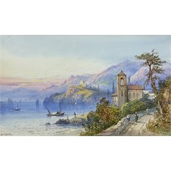 Edwin St. John RBA (British 1878-1961): North Italian Lake scenes, pair watercolours signed 30cm x 50cm (2)