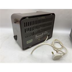 1950s Bush Type DAC 90A valve radio in brown Bakelite case, W29cm D19cm H22cm, two mid-century Ekco radios in Bakelite cases comprising Model U.195 and U.245, and further Pye Bakelite cased radio