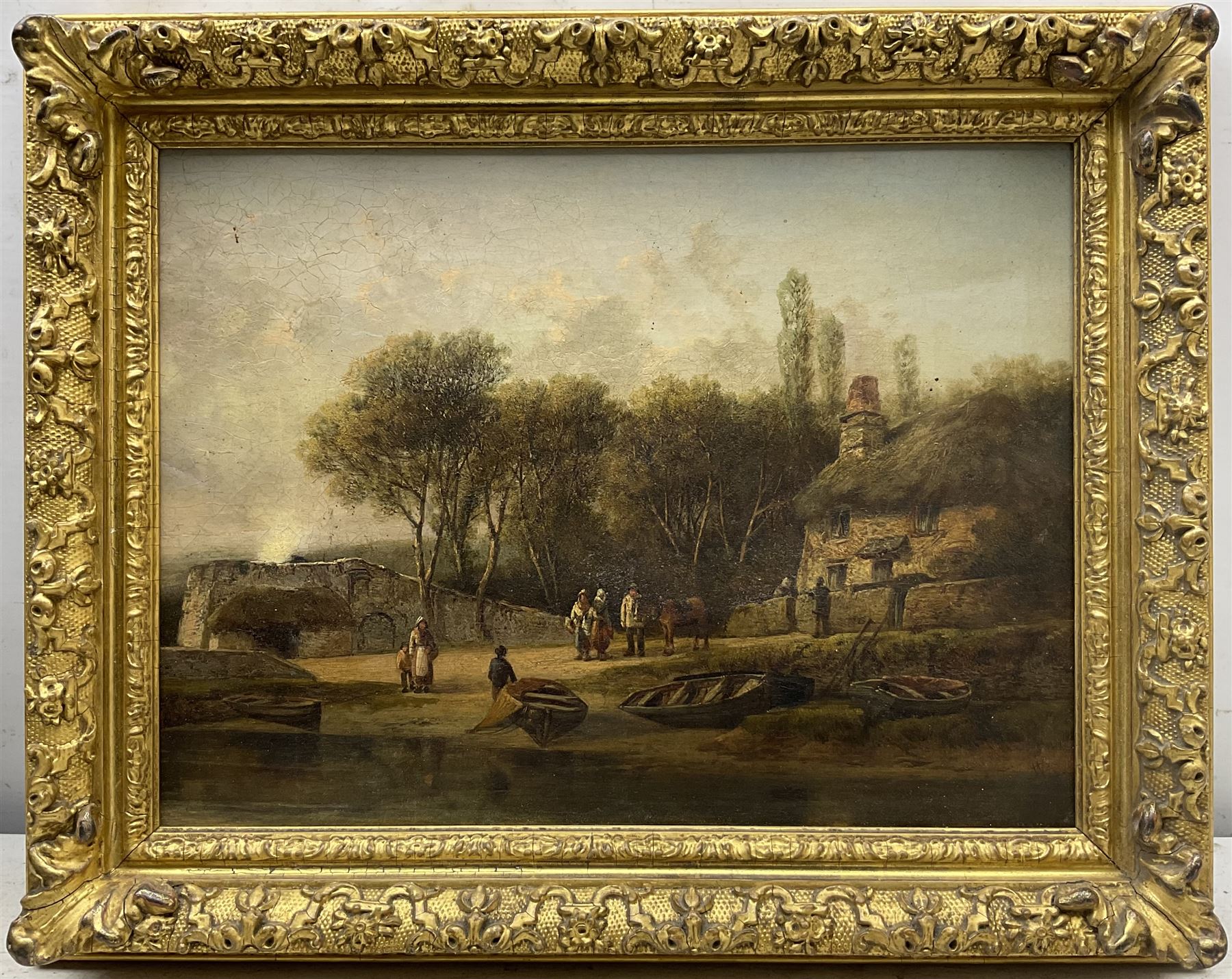 William Pitt (British fl.1851-1890): 'On the Avon Devon', oil on canvas laid on board signed with monogram, titled verso 30cm x 40cm 