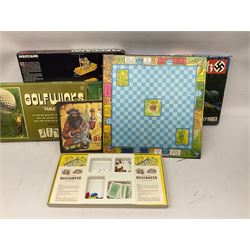 Meccano - Set No.5 with instruction booklets and Set 1+1X Conversion Set; both boxed; Adman Grandstand TV Game; boxed; Parker Colditz Board Game; and four Waddingtons Board Games including Cube Fusion, Totopoly, Golf Winks and Buccaneer; all boxed (8)