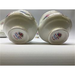 Royal Albert Colleen pattern tea ware comprising teapot, milk jug, sucrier, four cups and six saucers