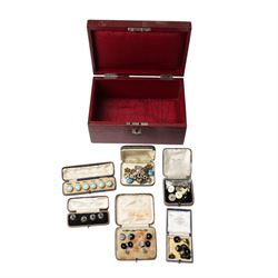 Early 20th century dress sets including onyx and paste examples, some stamped 935, paste s...