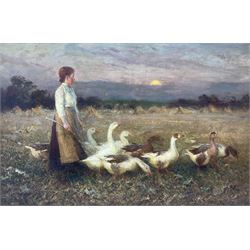 Ernest Higgins Rigg (Staithes Group 1868-1947): 'The Golden Valley', oil on canvas signed,...
