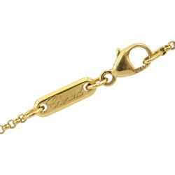 Chopard Miss Happy 18ct gold diamond pendant, Ref. 799012-000, on Chopard 18ct gold necklace, hallmarked