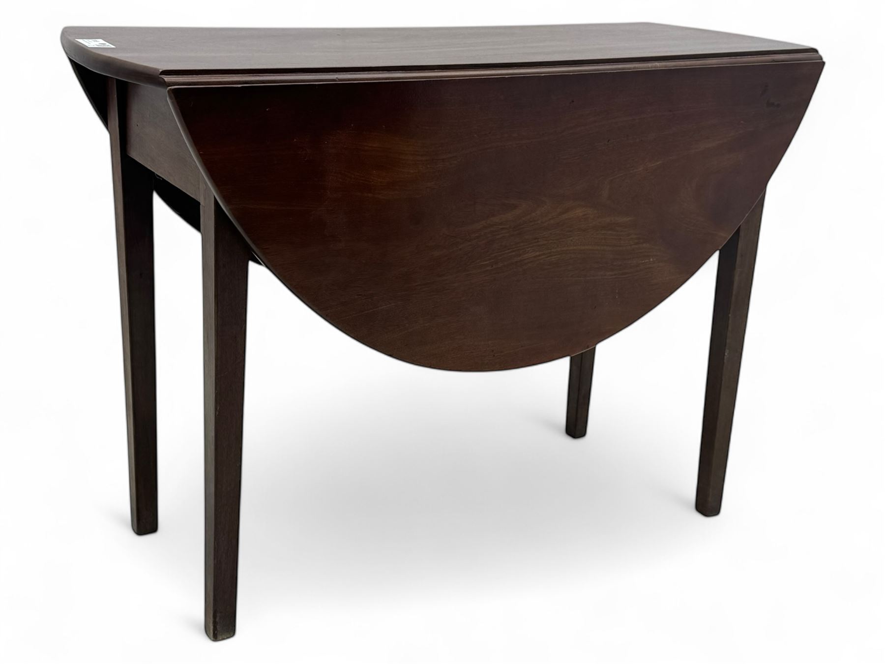 Late 18th-century oval mahogany folding gate-leg table supported on four square tapered legs 