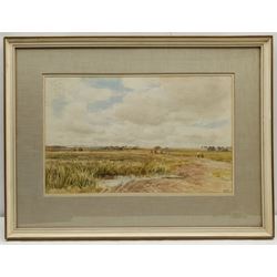 Edmund Morison Wimperis (British 1835-1900): Pulling the Hay Wagon on an Open Road, watercolour signed with initials and dated '88, 29cm x 46cm