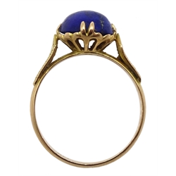14ct gold single stone lapis lazuli ring