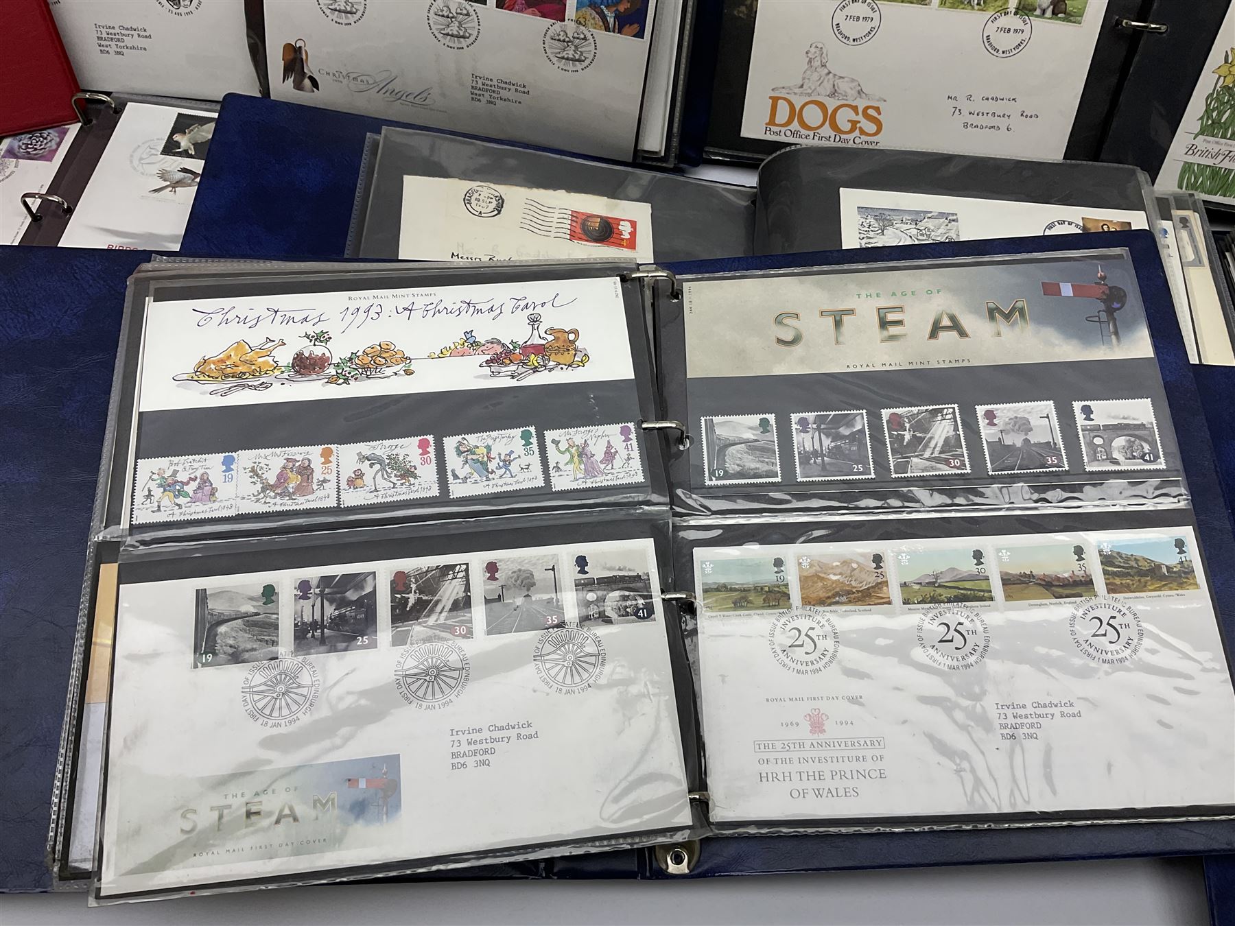 Mostly Great British first day covers, some with special postmarks, from the 1960s to the early 2000s and a small number of Queen Elizabeth II usable postage stamps, housed in eleven ring binder folders