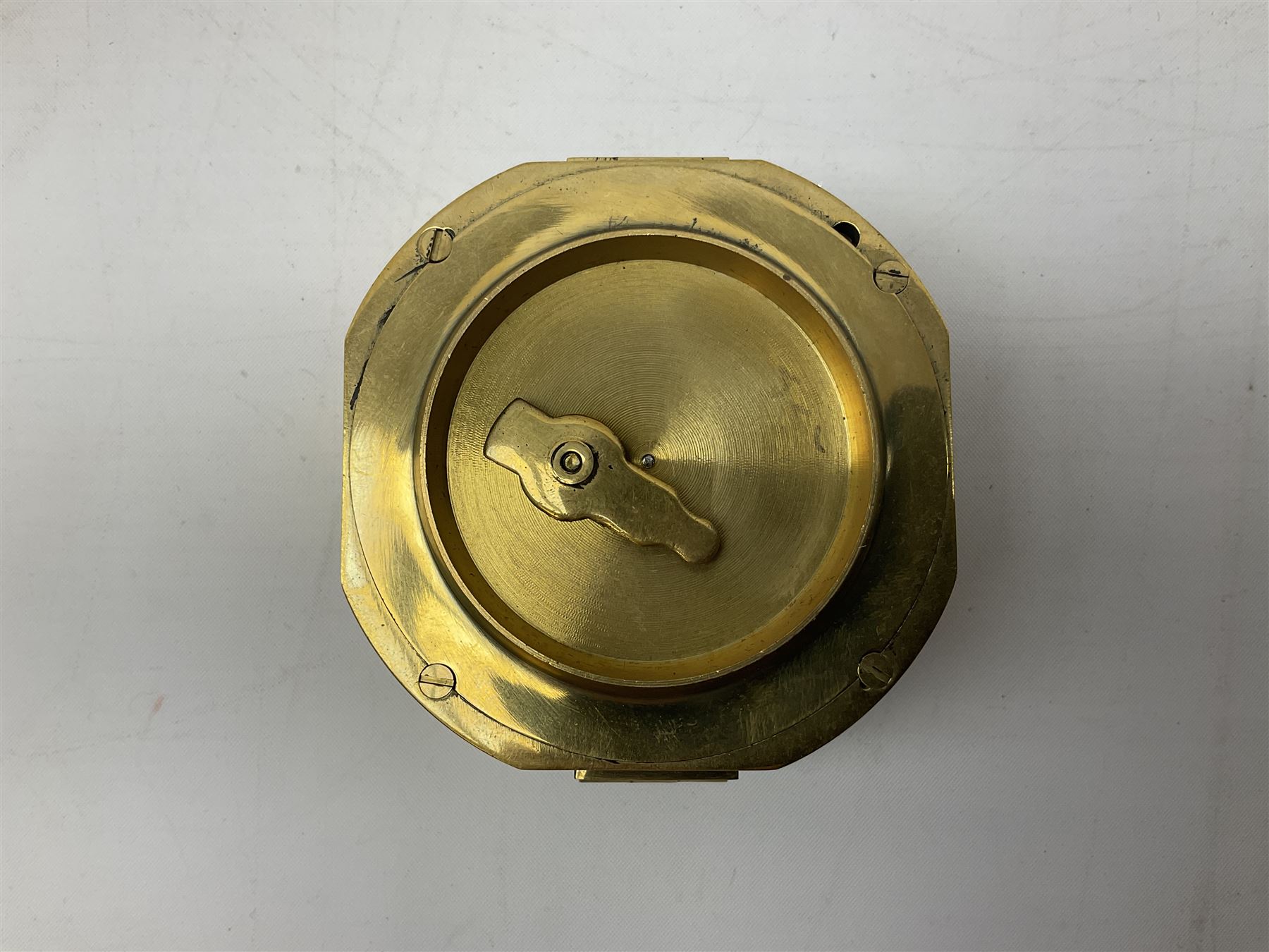 Brass compass marked Stanley London, in wood case