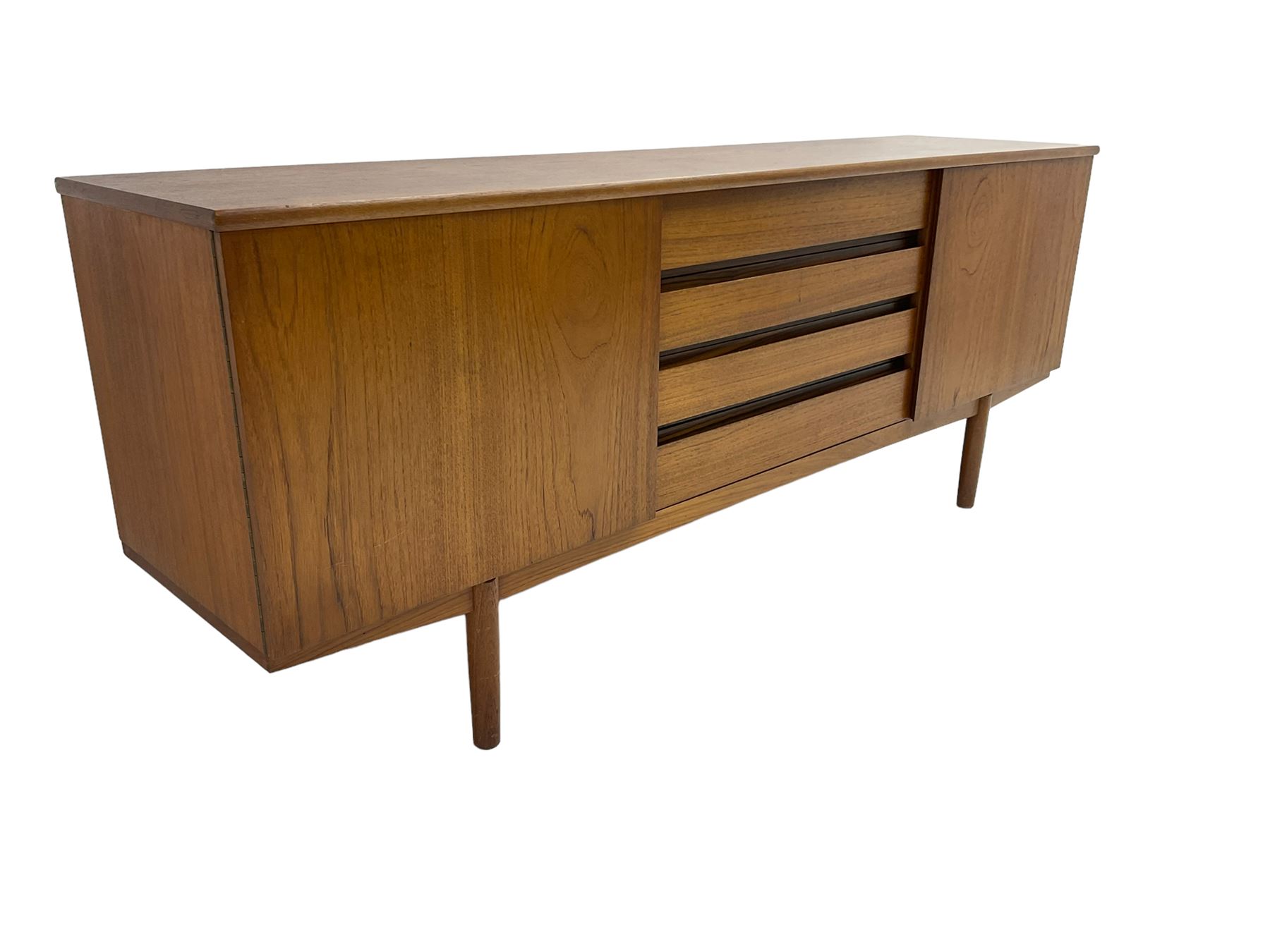 Vanson - mid-to late 20th century teak sideboard, fitted with four drawers and two cupboards