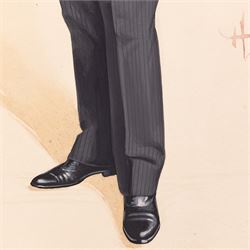 Manner of the Vanity Fair Cartoonists (1869-1914): 'Sir James Williamson' -1st Baron Ashton, gouache indistinctly signed with monogram, titled verso 53cm x 38cm (unframed)
Notes: This appears to be a rare surviving depiction of Sir James Williamson, a famously private individual who was known for shunning formal portraits. Now referred to as 'The Lino King', Williamson took over his father's Lancaster business and built a monopoly on cheap cork linoleum. The Lune Mills factory would employ a quarter of the Lancaster population. Despite controversies regarding his peerage and the possible exploitation of his workforce, his philanthropy and patronage given towards local causes has been highly celebrated. 