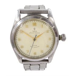 Tudor Oyster-Prince gentleman's stainless steel automatic wristwatch, Ref. 7809, on original expanding Rolex bracelet, with fold-over clasp