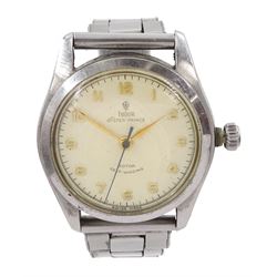  Tudor Oyster-Prince gentleman's stainless steel automatic wristwatch, Ref. 7809, on original expanding Rolex bracelet, with fold-over clasp