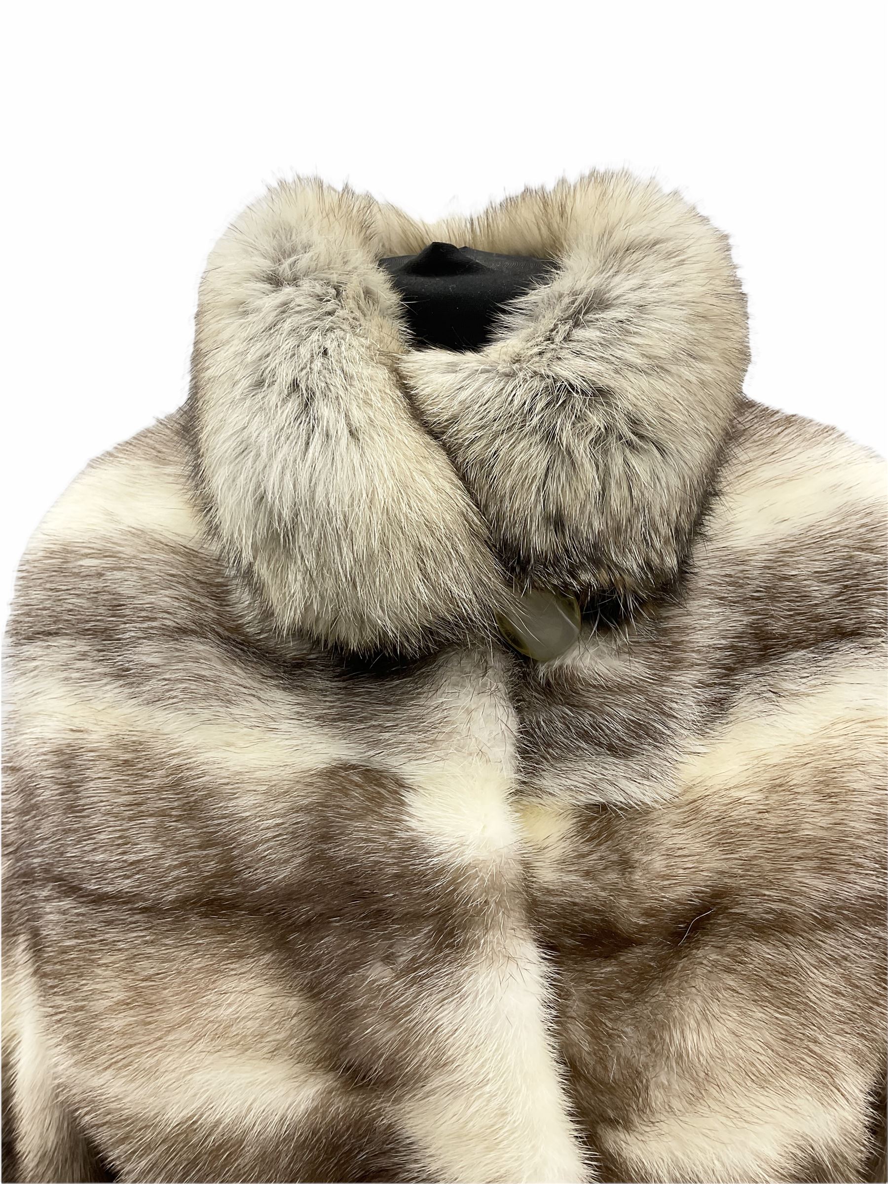 Mid length Mink and Fox fur ladies jacket by Pelliccerie Daria Silvi Marina approx size 14-16, with original tag.  